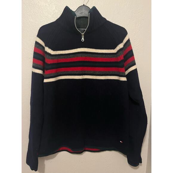 Men's Y2K Vintage Tommy Hilfiger sweater with zipper neck Size M - Picture 3 of 5